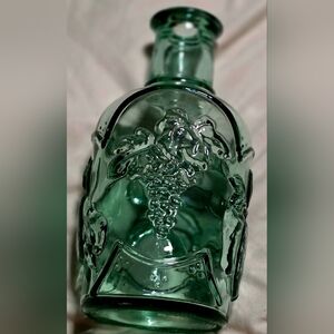 Libbey Glass Decanter Orchard Fruit Embossed Green Decorative Canada